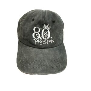 80 & Fabulous Gray Strapback Baseball Cap Funny Women H145
